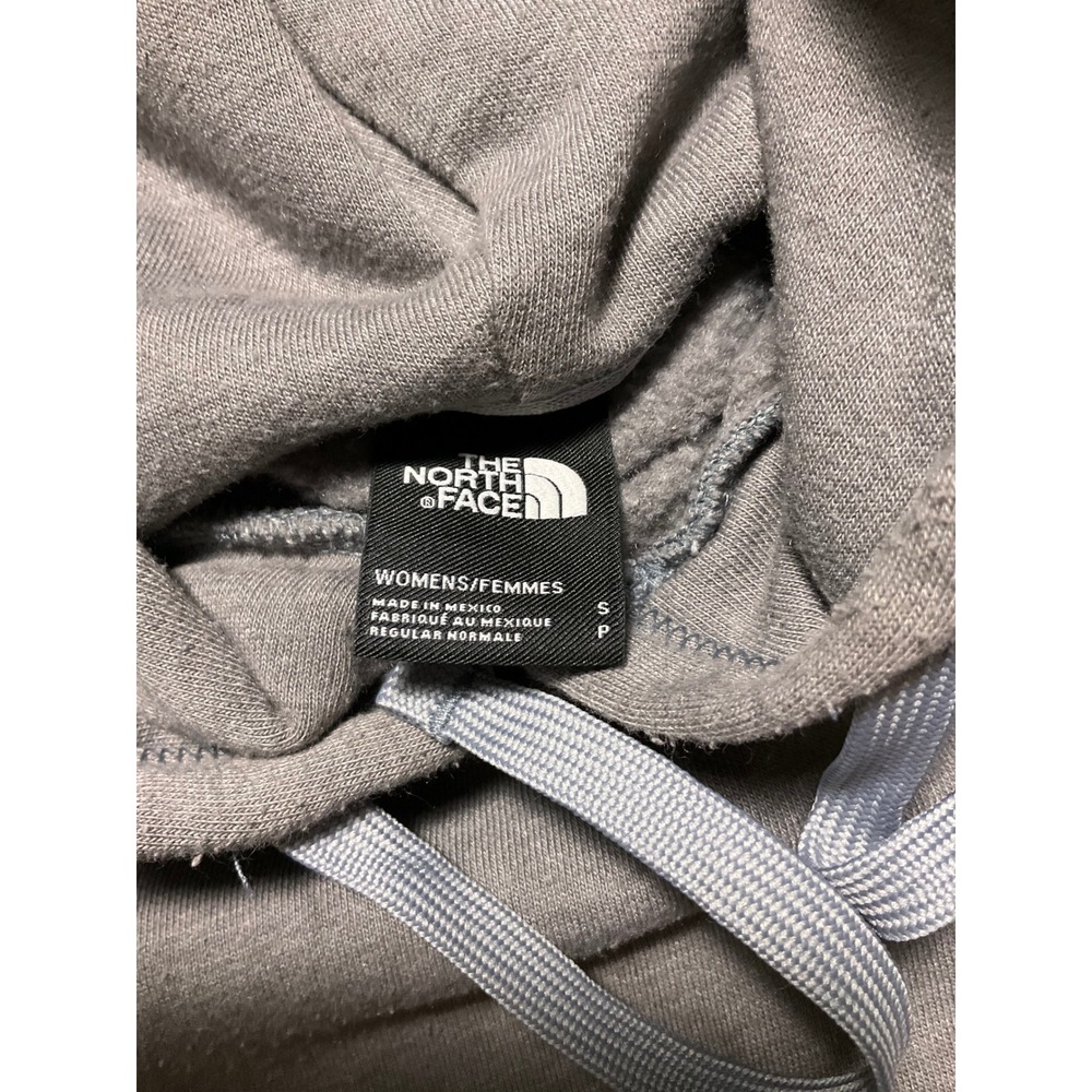The North Face Womens Pink Box Logo Hoodie Gray Fleece Pullover Small - Picture 4 of 4